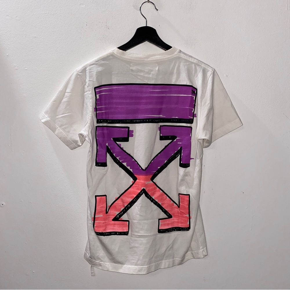 Men’s Off-White Virgil Abloh Marker Tee White Size Small